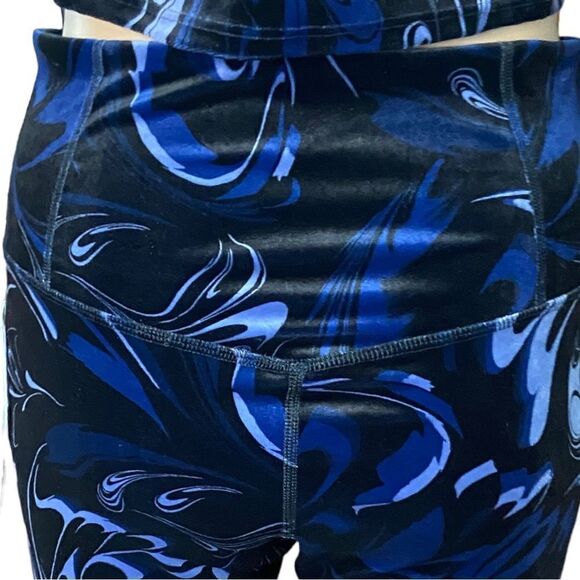 NWT Athleta Elation Velvet Tight S High Rise Black Plum Lavender Paisley - Picture 8 of 14